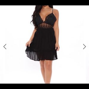 Black babydoll mini dress